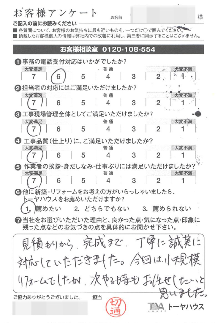 お褒めの言葉